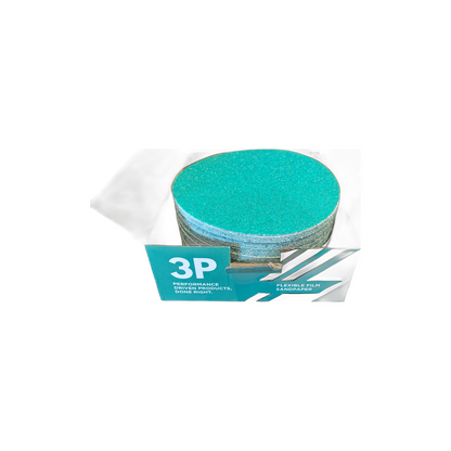 3P 6" Flexi Film Velcro Sandpaper Disc, 50/Box