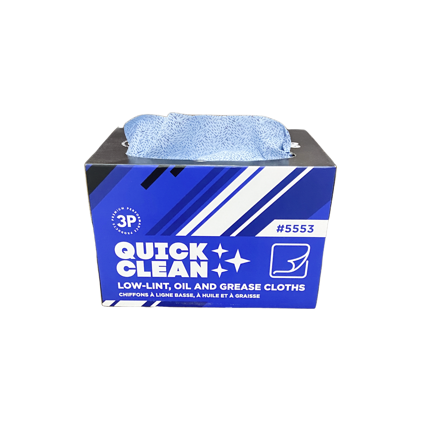 3P Quick Clean Low-Lint, Oil and Grease Cloths 180/Box