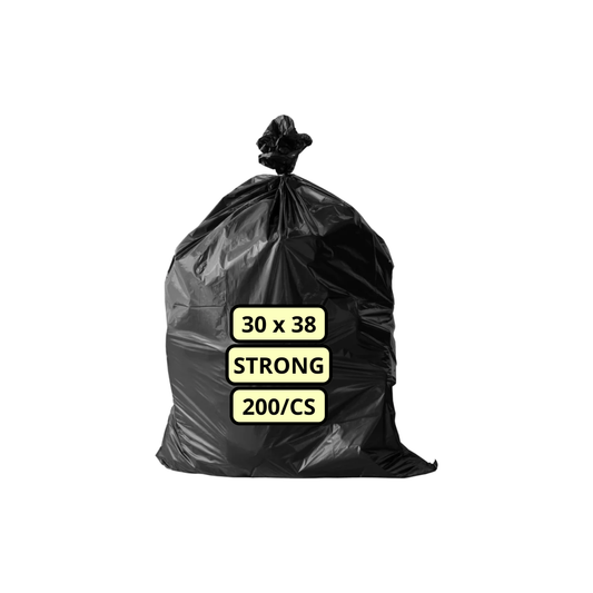 Garbage Bags - 30 x 38 Strong Black 200/cs